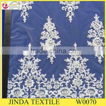 Factory Wedding Dress French Net Lace Fabric White Color Unique Design Net Lace