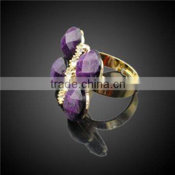 Shining Popular Handmade African Beads Pink Resin Jewelry Set Rings Jewelry Purple Stone photo-6
