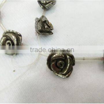 Competitive price of rose carving pyrite for necklace factory made