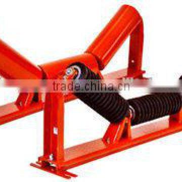 Belt width 1000mm,Q235b carbon conveyor roller bracket ,red conveyor idler bracket