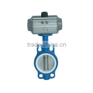 Pneumatic lined butterfly valve