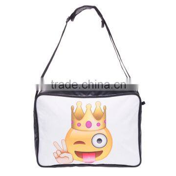 2016 hot fashion 3D emoji printing one side leather courier bags Shoulder bag message bags