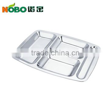 New 4 compartments Stainless steel fast food tray