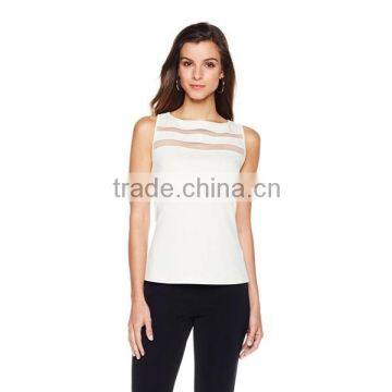 China wholesale hot new products for 2015 woman clothes fashion sleeveless sexy chiffon blouse