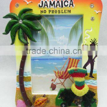 polyresin photo frame JAMAICA rasta palm tree design