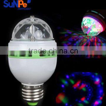 E27 E26 B22 Factory Price Rotating Moving Head RGB DIsco Led Strobe Light Bulb photo-5