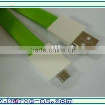 direct sell and stable USB AM to Micro usb cable flat green wire