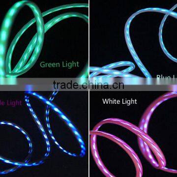 High quality LED glowing usb charger cable for iphone 4s iPad