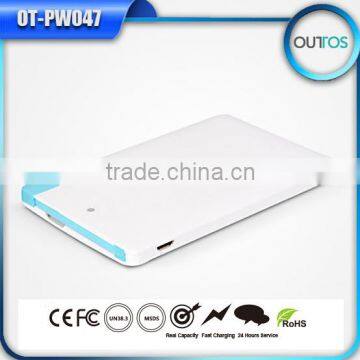 Ultra Slim 2500mAh Credit Card Power Bank Battery Charger for Iphone 6 Galaxy S6