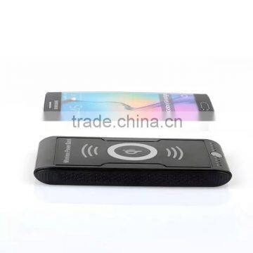 External mobile battery charger qi wireless charging power bank 8000mah