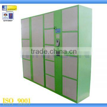 Outdoor metro beach selectable locker with staff card reader