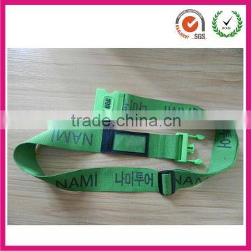 Promotional green anti-theft digital lock luggage belt with ID Card