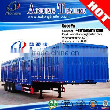 Step wise Fuwa brand Tri axles 40ft heavy payload enclosed dry van cargo semi trailer for sale