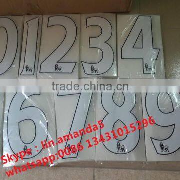 Heat transfer printing numbers quality soccer jersey numbers and letters