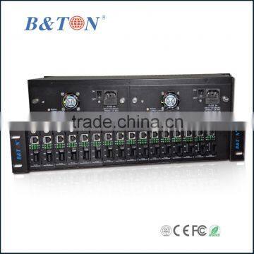 2U Rack Mount 16 Port Media Converter Chassis