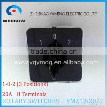 YM Rotary Switch YMZ12-20/2 Changeover Cam Combination Switch 2 Poles 3 Positions 8 Terminals 20A Ui 690V Sliver Point Contacts photo-4