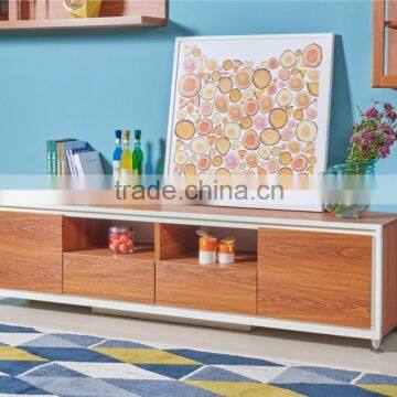 Modern teak veneer pattern tv cabinet/floor cabinet