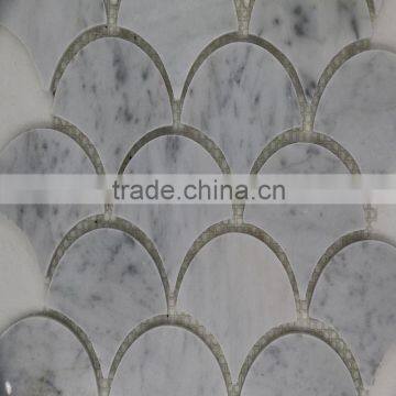 Natural polished white marble mosaic for kitchen