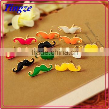 Allergy Silver Plating Mustache Earring Stud, Fashion Earring Stud