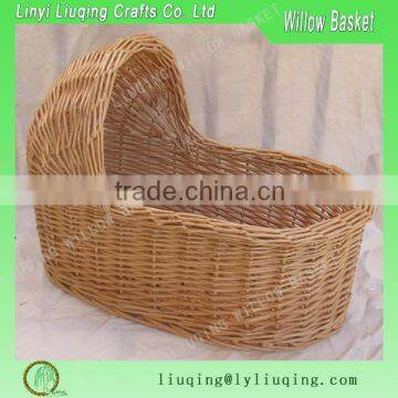 Protable Chinese Handmade Wicker Baby Bassinet Willow Materials Baby Moses Baby Travel Sleeping Basket