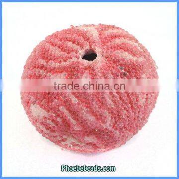 Wholesale Rose Color Round Indonesia Resin Jewelry Loose Beads PCB-M100567