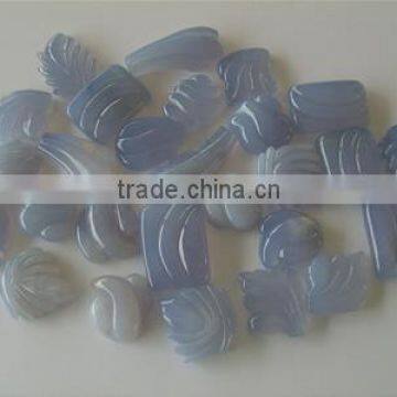 Blue Chalcedony fancy flower carved beads pendant and charms for bracelets and necklace handmade jewelry making