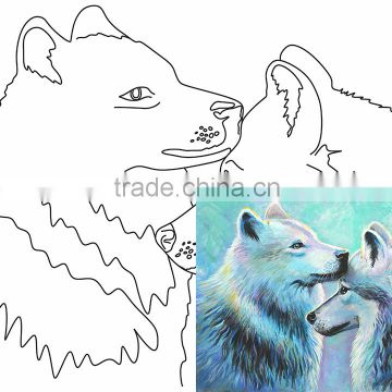 ROSA Talent Cotton Canvas Panel with Outline "Animals 5", 30x40cm