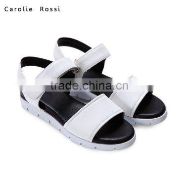 Young white sole sandals black flat feet shoes