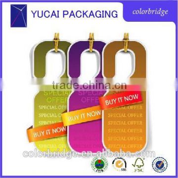 2016 High quality Custom paper clothing tag / clothing hang tag