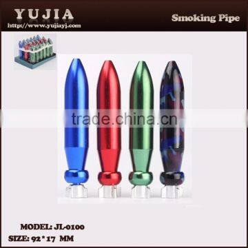 Guangzhou YuJia hot sale colorful bullet style mini metal tobacco pipe JL-100