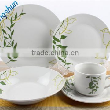 Various model and style 30 pcs porcelain dinner set with decal