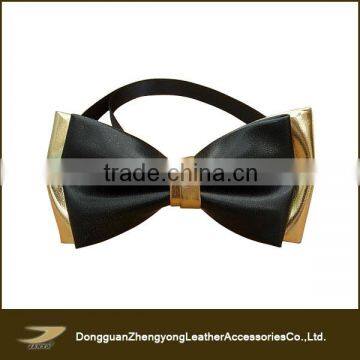 Newst design fashion leather bow ties for men