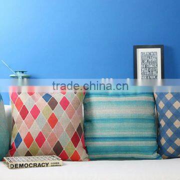 Mediterranean Style Square Linen Replaceable Pillowcase Throw Pillow Cushion Cover photo-3
