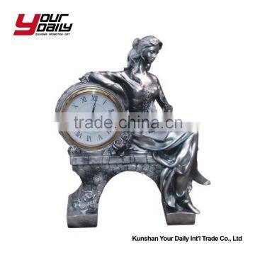 Lady Clock Craft Polyresin Figurine for Gifts