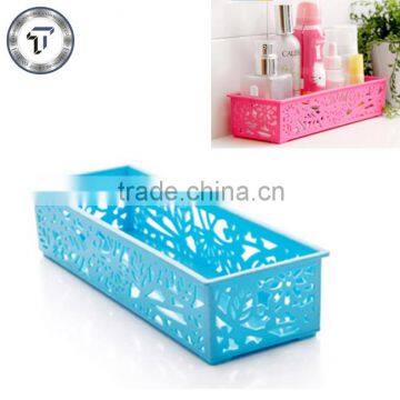 Colorful small bathroom plastic storage baskets