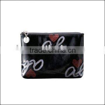 black zipper pouch