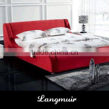 Modern leather bed Red leather bed F015