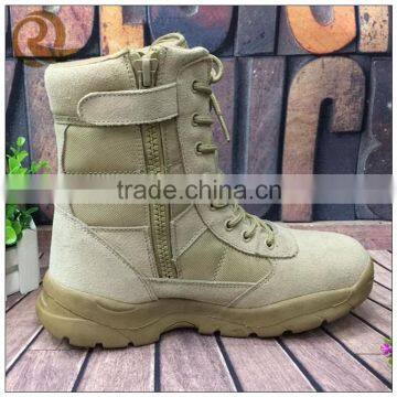 Wholesale cheap beige leather combat military desert boots for man