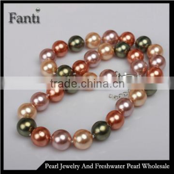 12mm perfect round shell pearl necklace design                        
                                                Quality Choice