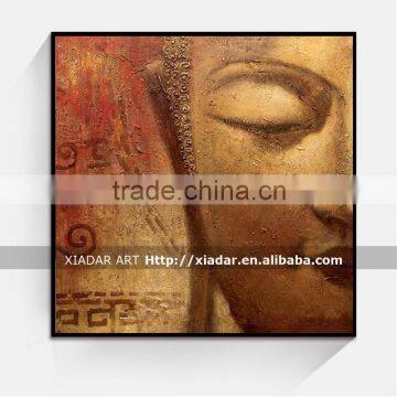 Framed modern art buddha face abstract oil painting for living room