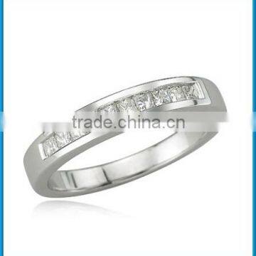Fashion newest white gold princess cut diamond wedding ring