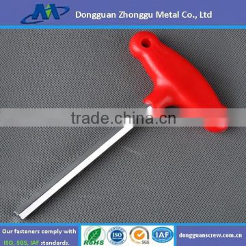 2015 high quality hexagon spanner/allen spanner/red color plastic knob