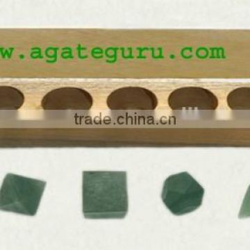 GREEN AVENTURINE 5PCS GEOMETRY SET WITH BOX : Wholesale Geometry 5pcs Sets