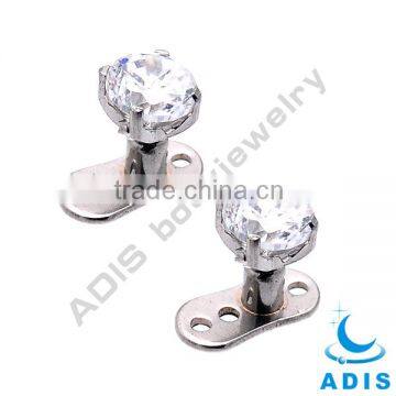 G23 Titanium zircon custom dermal anchor jewelry