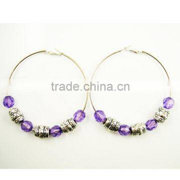 Hot Sales Beaded DIY Acrylic Round Design Hoop Earring for Gift New Fashion Jewelry photo-2