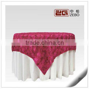 Newest Design Round Rose Satin Table Clothes for Wedding