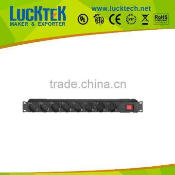19'' 1U 8ways PDU outlet, EU power cabinet PDU