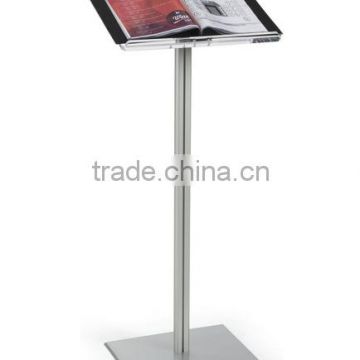 Clear Acrylic Podium stand for Floor, Aluminum Pole & Base