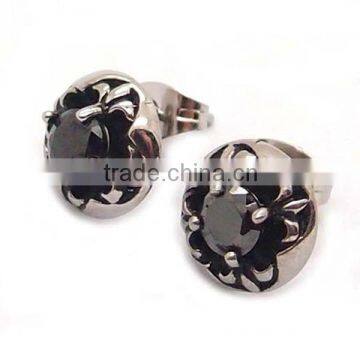 cubic zirconia stud earrings finished in stainless steel LE3273