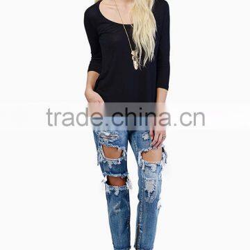 2015 Women T-shirt Wholesale Custom T-shirt for Woman Wear Apparel Online Shopping China